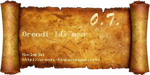 Orendi Tímea névjegykártya